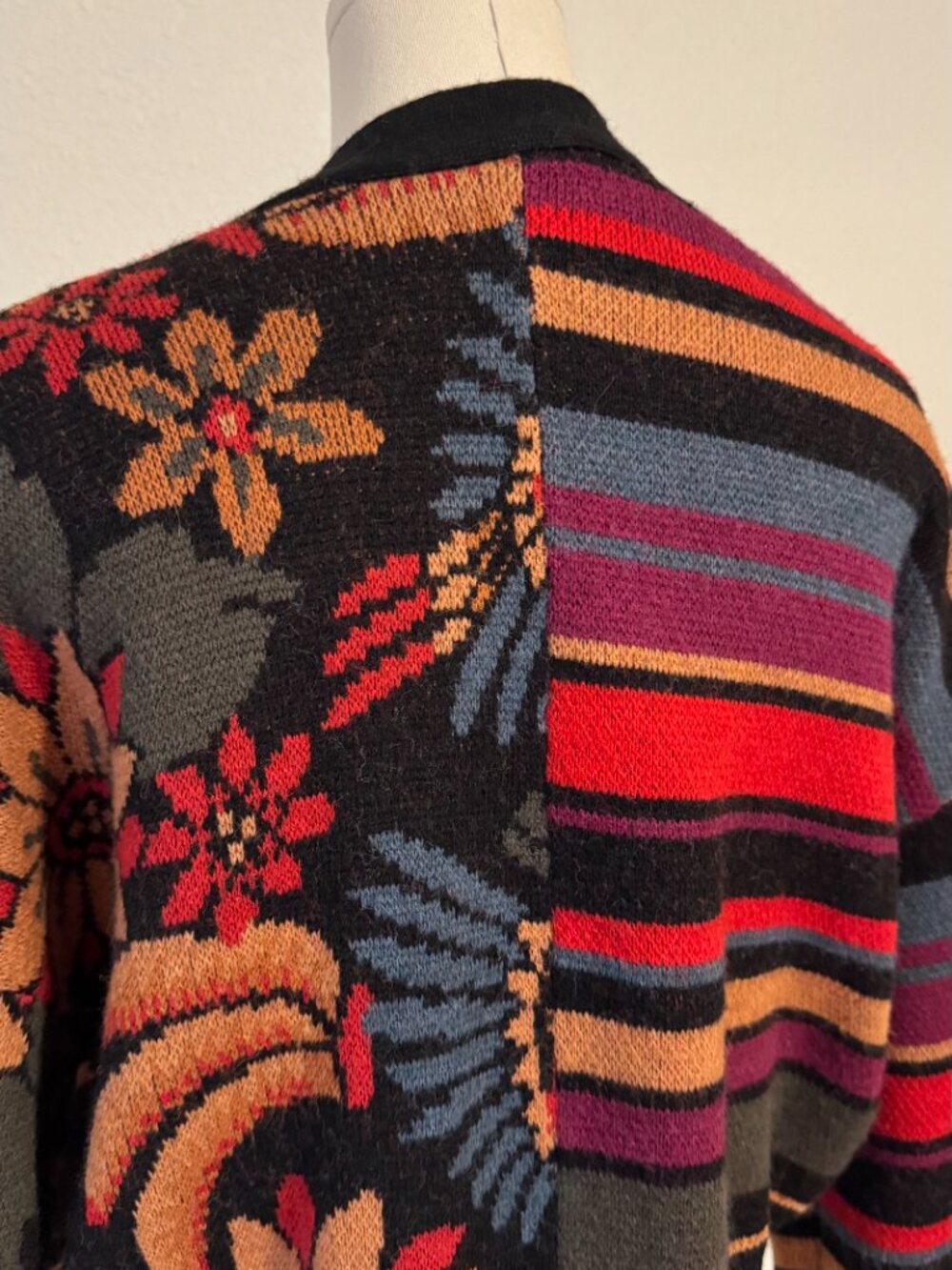 Farm Rio Floral Striped Patchwork Cardigan Size S Colorful NWT - Picture 2 of 5